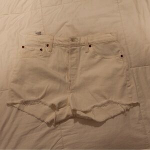Levi's White Jean Shorts